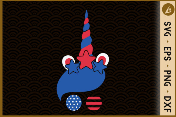 4th of July Unicorn American Flag Graphics for Crafts