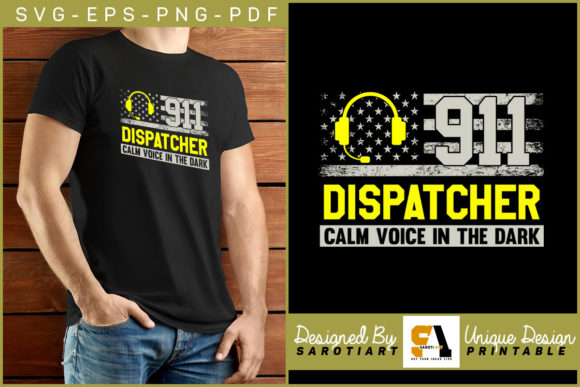 911 Dispatcher Calm Voice USA Flag Graphics for Crafts