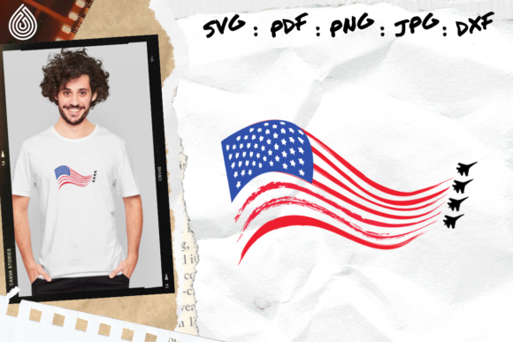 Air Force Fighter Jet Flag Graphics for Local Crafts