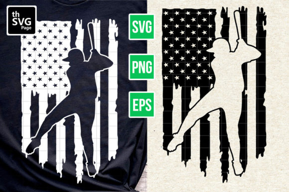 American Flag Baseball Graphics for Crafts