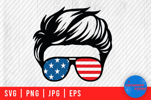 American Flag Dad and Son Graphics for Crafts