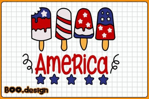 American Flag Ice Cream SVG