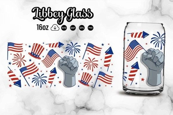 American Flag Libbey Glass SVG Cut Files: Graphics & Crafts