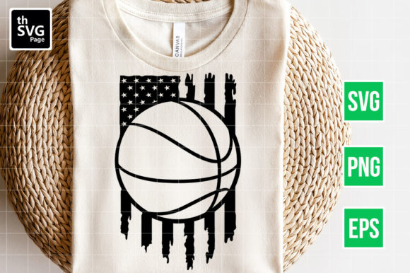 Basketball American Flag SVG for Crafts and Graphics