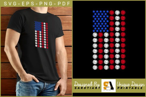 Bocce Ball with USA Flag Vector Design Graphics