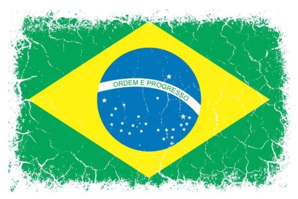Brazilian Grunge Flag Graphics for Crafts
