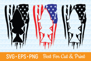 Distressed American Flag Fish Graphics for Crafts