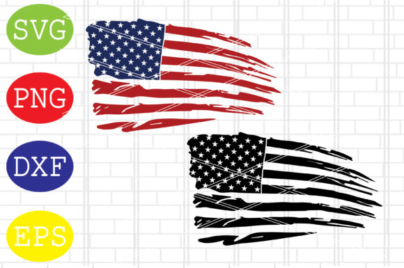 Distressed American Flag USA 02 Svg Graphics for Crafts