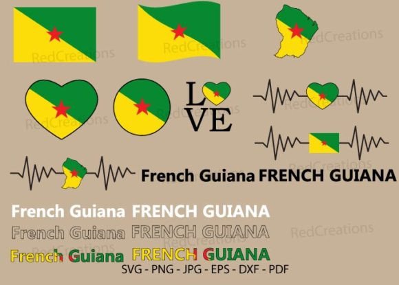 French Guiana Flag SVG Bundle: Graphics for Crafts & Content