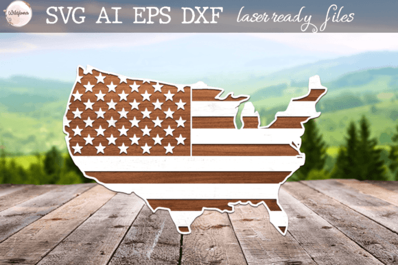 Glowforge USA Flag Graphics for Crafts