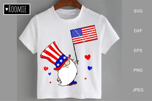 Gnome with American Flag Svg, 4th July