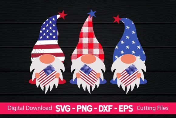 Gnomes American Flag: Graphics for Crafts & Branding