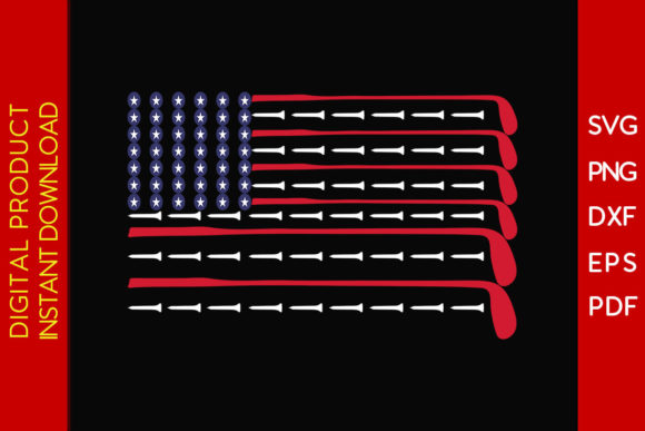 Golf Ball USA Flag Fathers Day Gifts Graphics