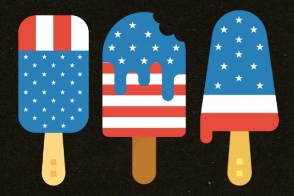 Ice Cream American Flag Graphics for Crafts