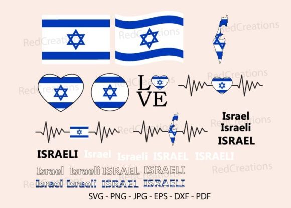 Israel Flag Bundle Svg Graphics for Crafts