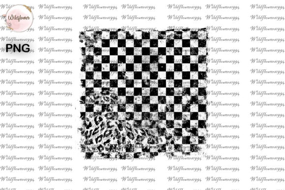 Leopard Checkered Flag Graphics for Modern Design