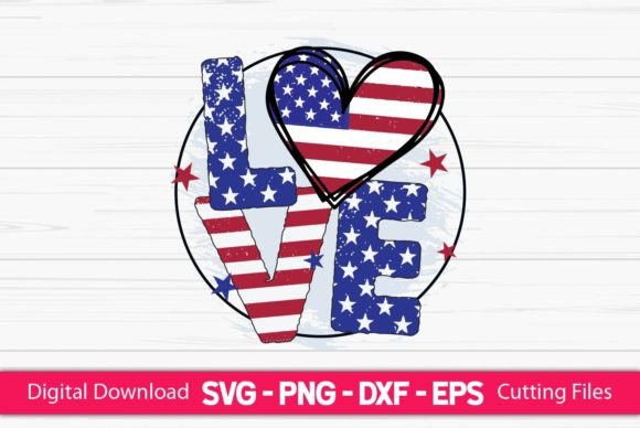 Love American Flag Graphics for Crafts