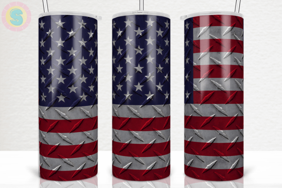 Metal American Flag 20Oz Tumbler Wrap: Graphics for Crafts & Brand Impact