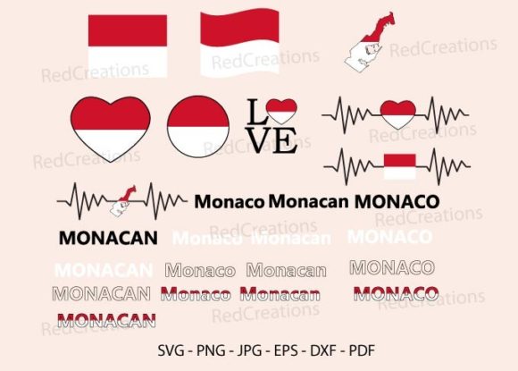 Monaco Flag Bundle Graphics for Crafts