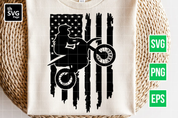 Motocross American Flag SVG