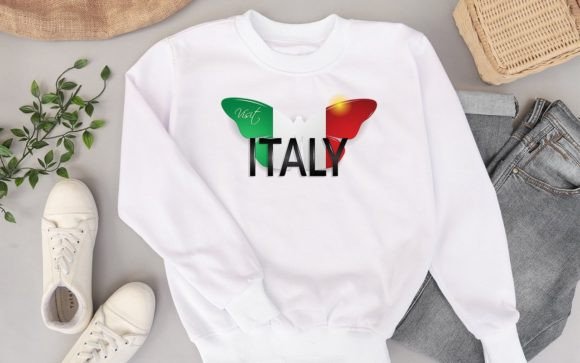 Paper Cut Italy Flag Butterfly SVG