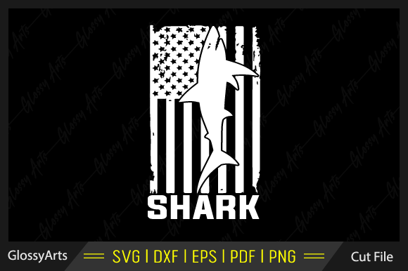 Shark American Flag SVG: Graphics for Crafts & Local Branding
