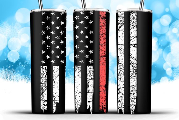 Skiny Wrap Single Flag Thin Red Line Graphics for Crafts