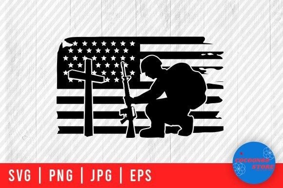 Soldier American Flag Memorial Day SVG: Graphics for Crafts & Content