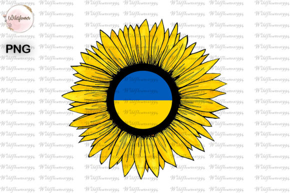 Sunflower Ukraine Flag Graphics for Crafts