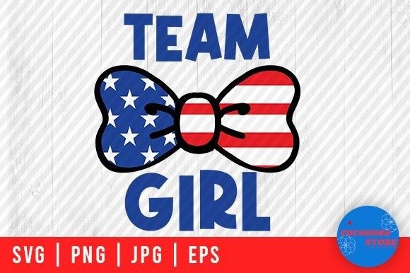Team American Flag Bow Girl SVG: Graphics for Crafts