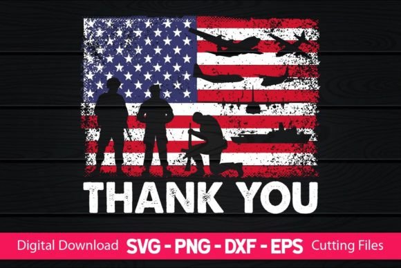 Thank You American Flag Graphics for Crafts