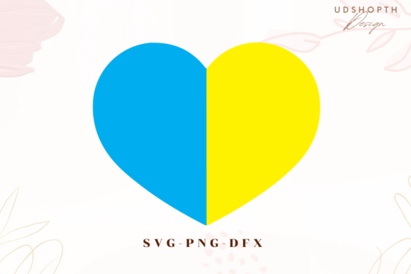 Ukraine Flag Heart Svg Graphics for Crafts
