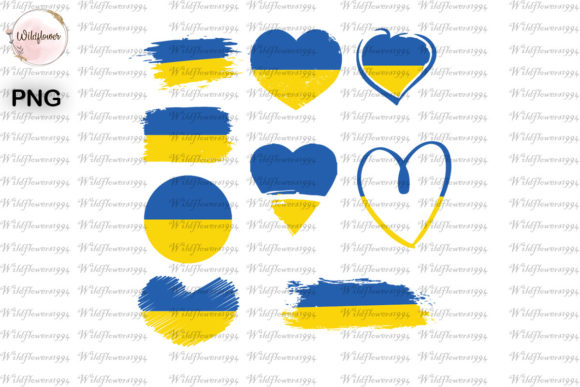 Ukraine Heart Flag SVG
