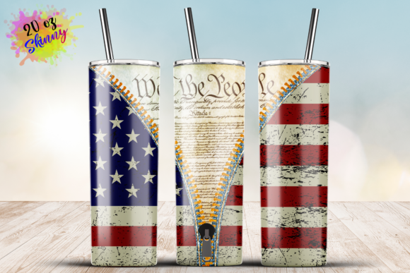 We the People Zipper USA Flag 20oz Wrap