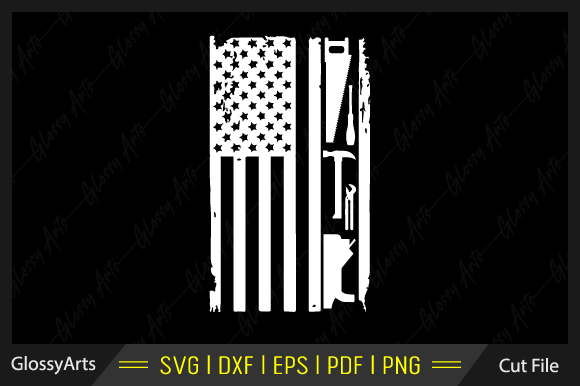 Woodworking Carpentry American Flag SVG: Graphics for Crafts & Content